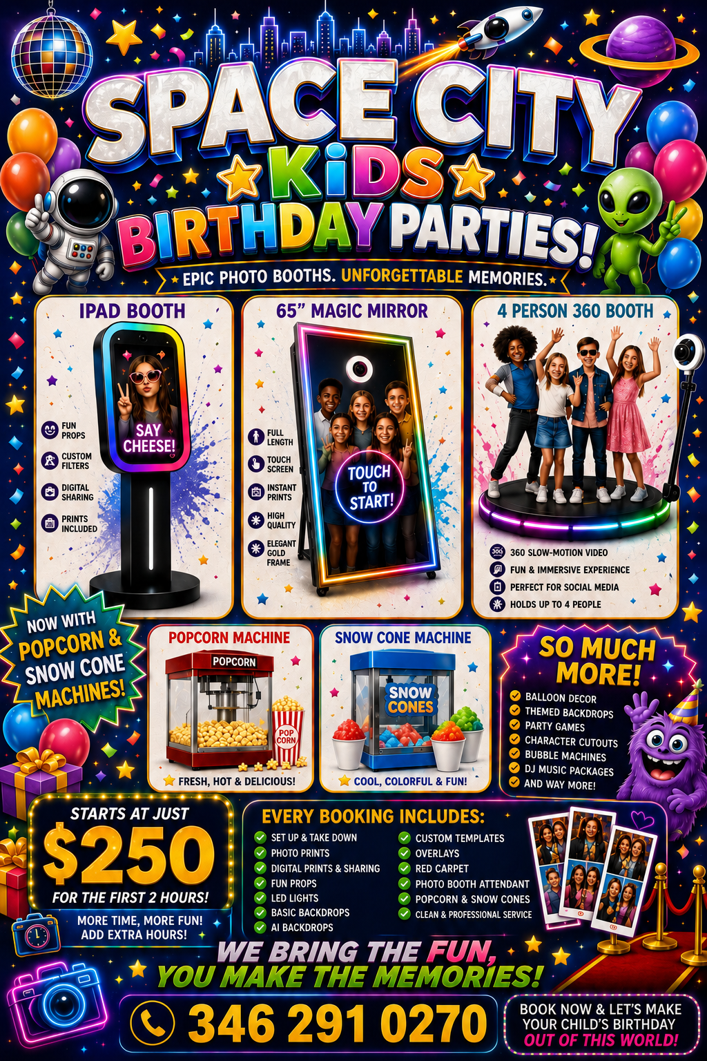 Space City Party Dreams Packages